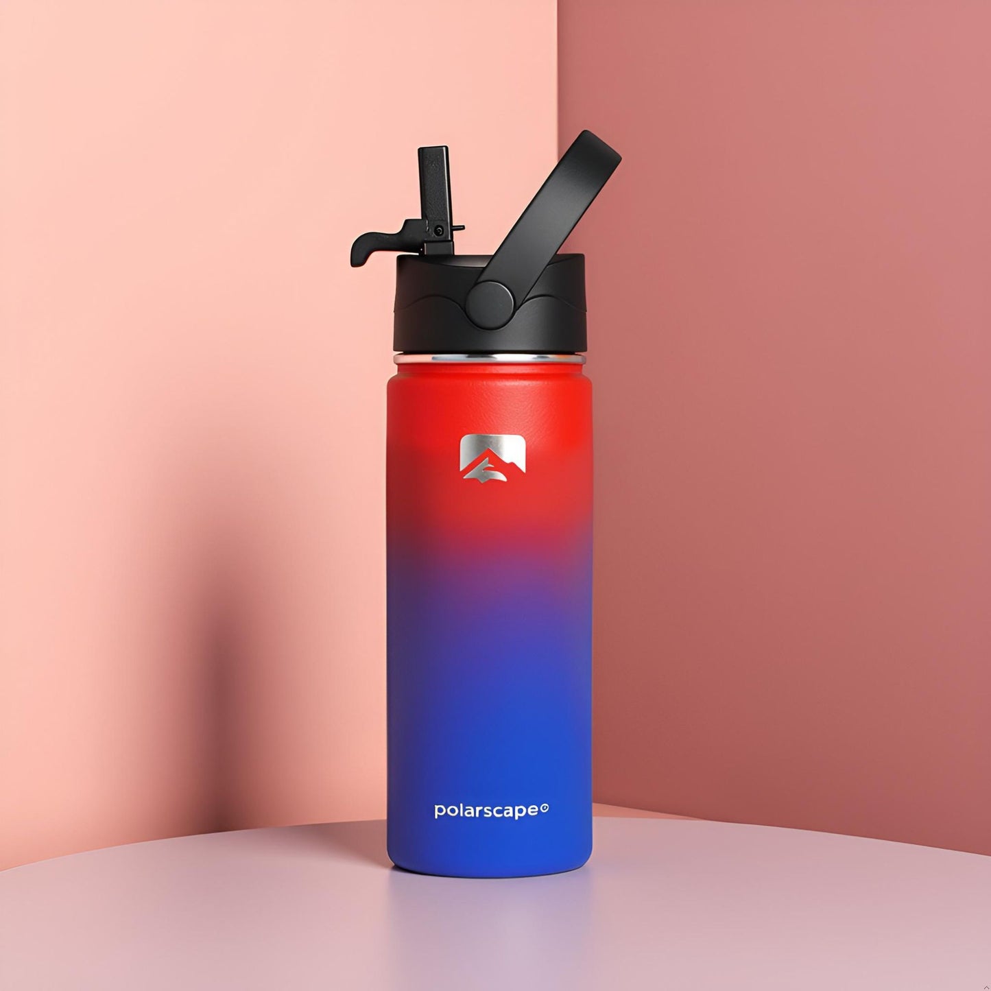 Insulated Water Bottle With Straw Wide Mouth 500 ml Plum