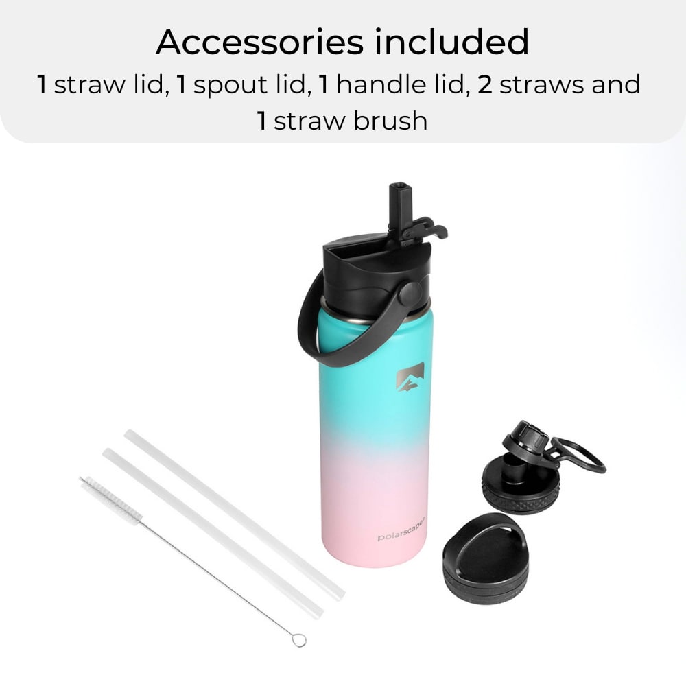 Insulated Water Bottle With Straw Wide Mouth 500 ml Bubble Bliss