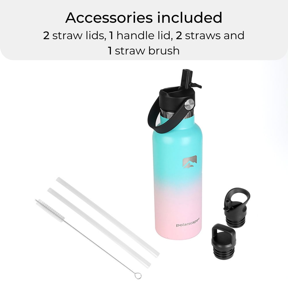 Insulated Water Bottle With Straw Narrow Mouth 500 ml Bubble Bliss