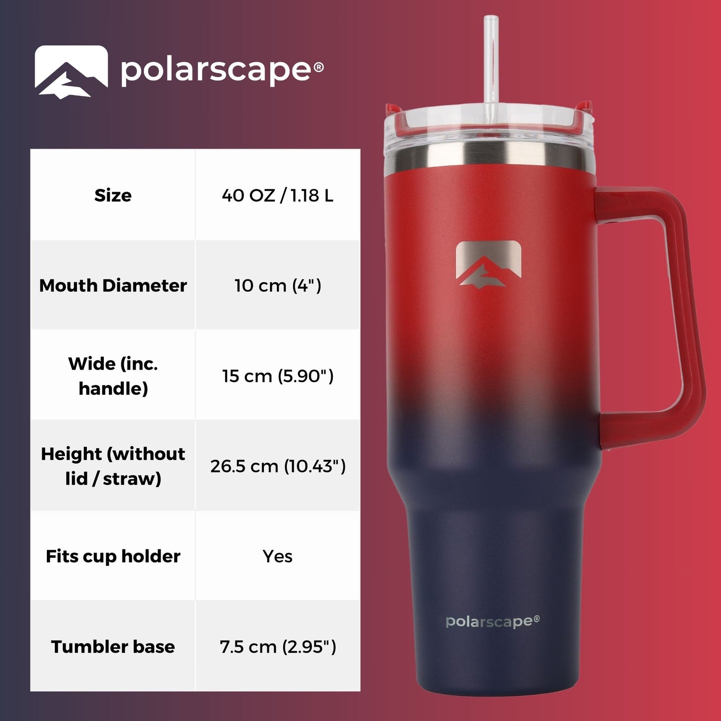 Tumbler with Straw and Lid 40oz Plum