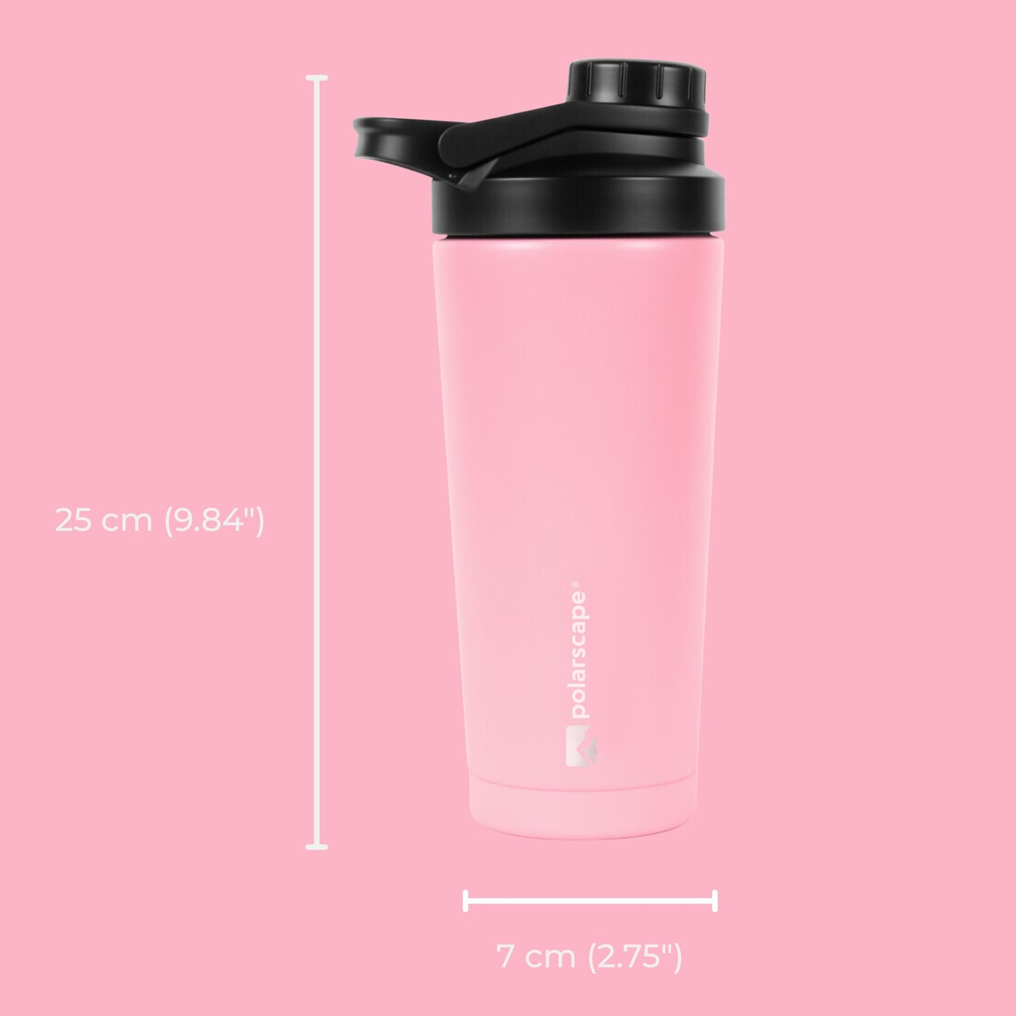 Stainless Steel Protein Shaker 750ml - Rose