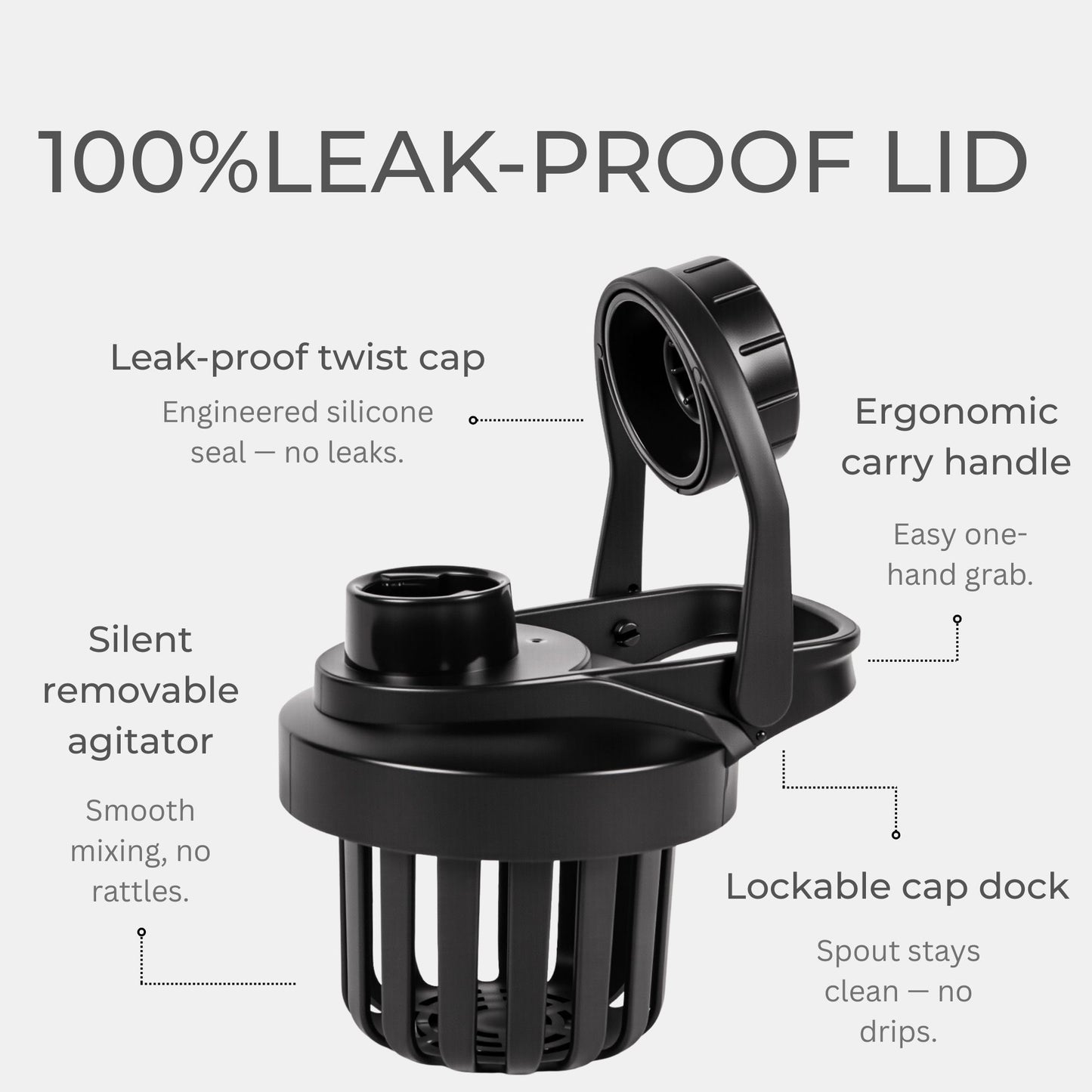 Stainless Steel Protein Shaker 750ml - Black