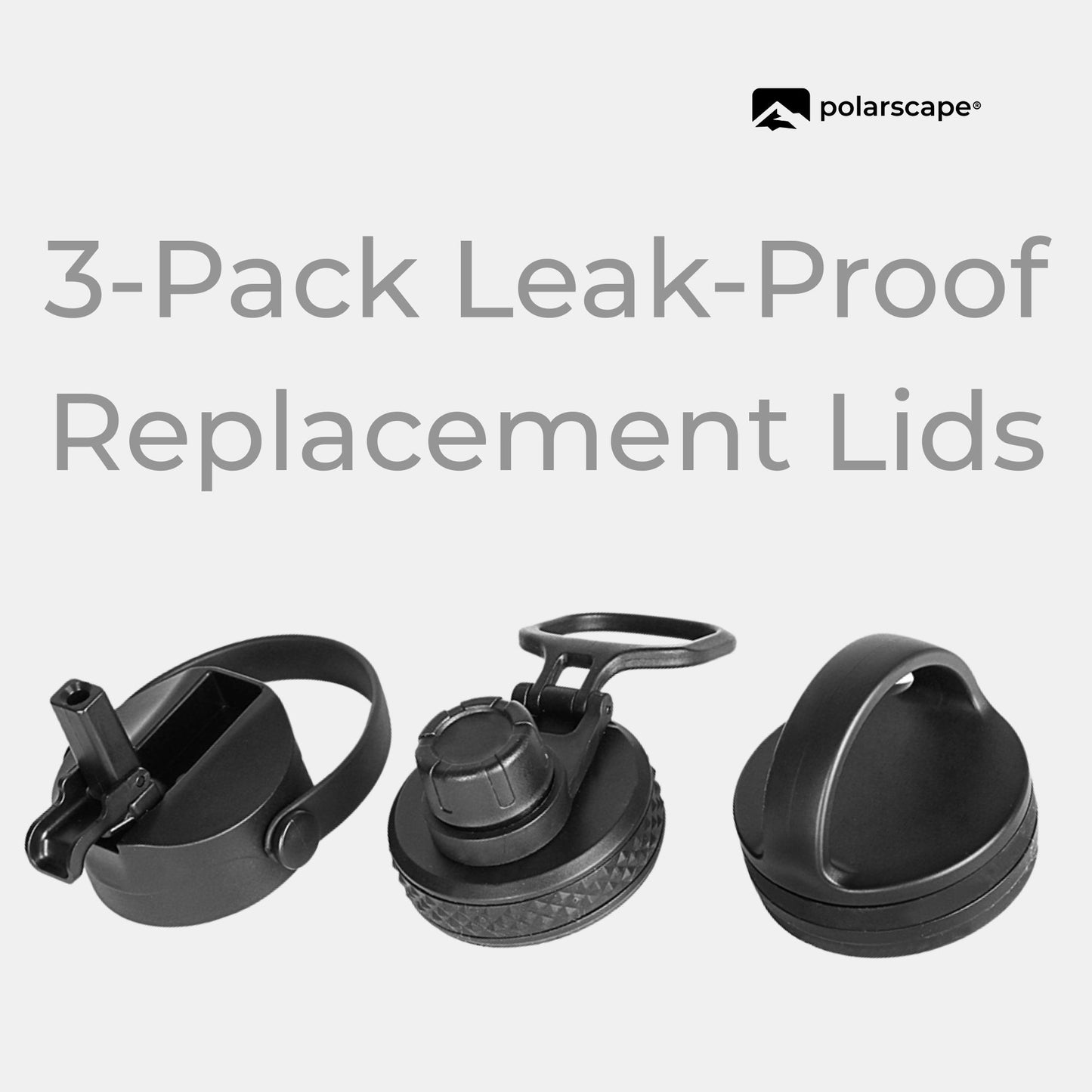 Polarscape Replacement Lids – 3-Pack for Wide-Mouth Bottles